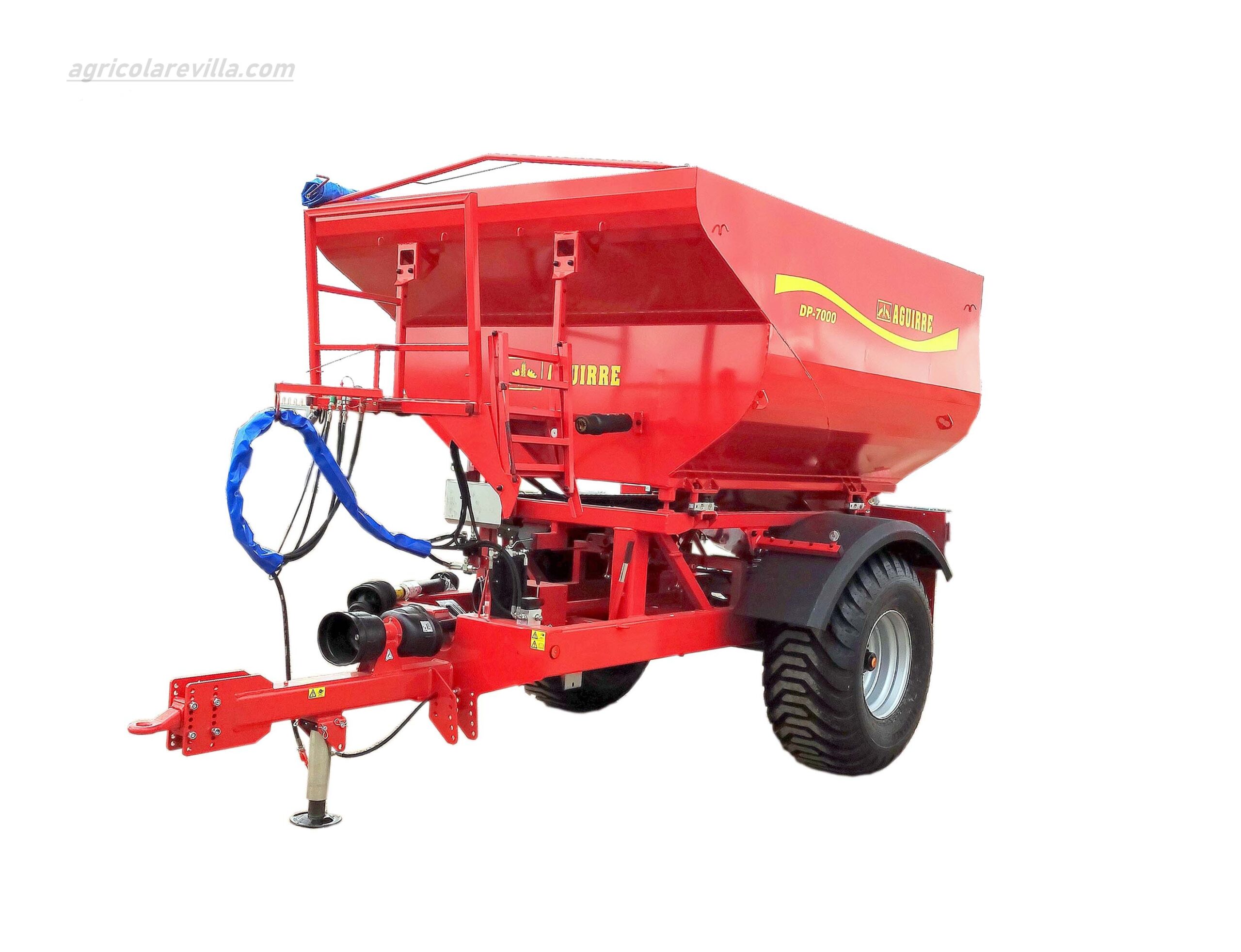 Abonadora arrastrada de dos platos de 7.000 kg marca AGUIRRE, modelo DP 7000