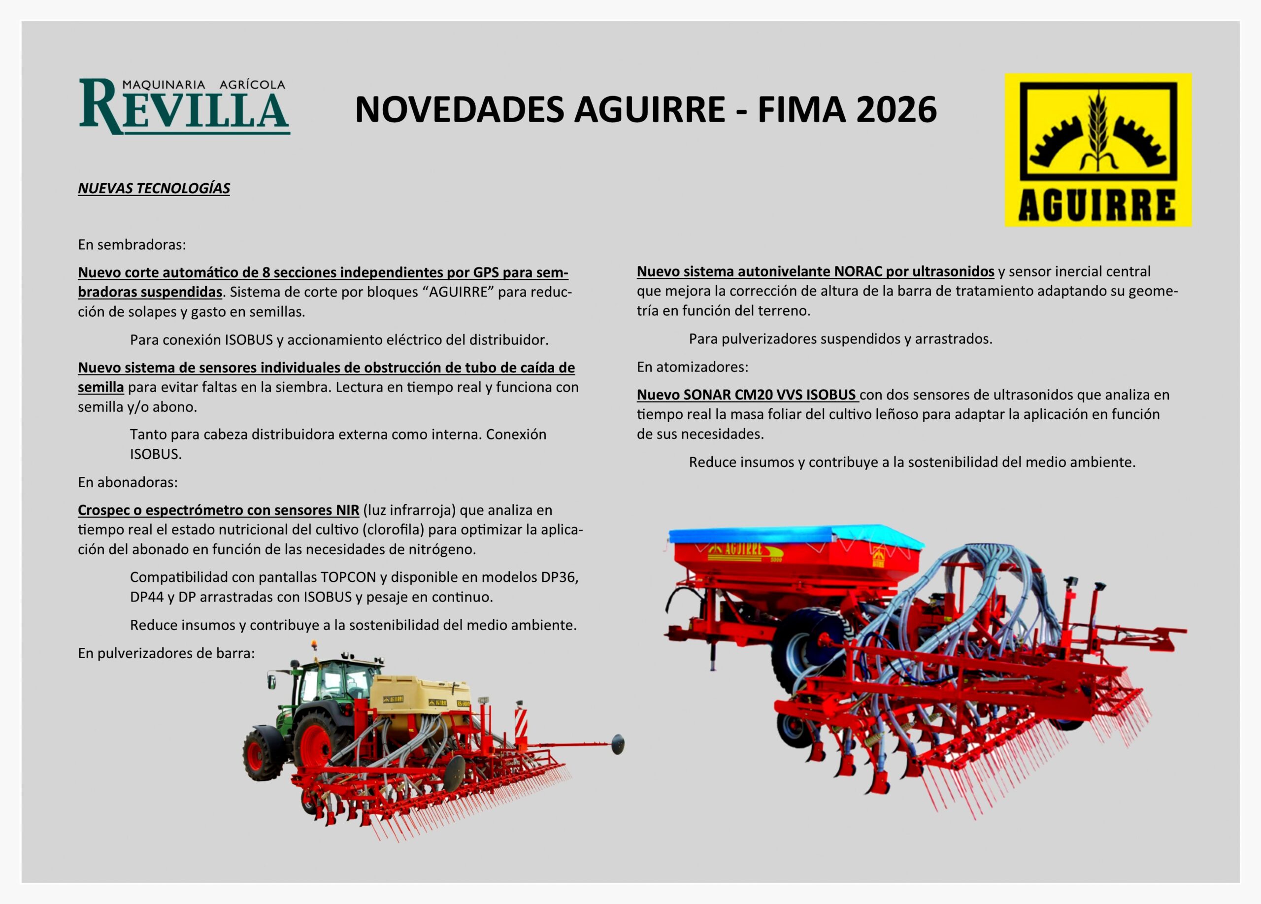 Aguirre Maquinaria Agrícola estará presente en FIMA Zaragoza 2026 dónde presentará hasta un total de 10 novedades