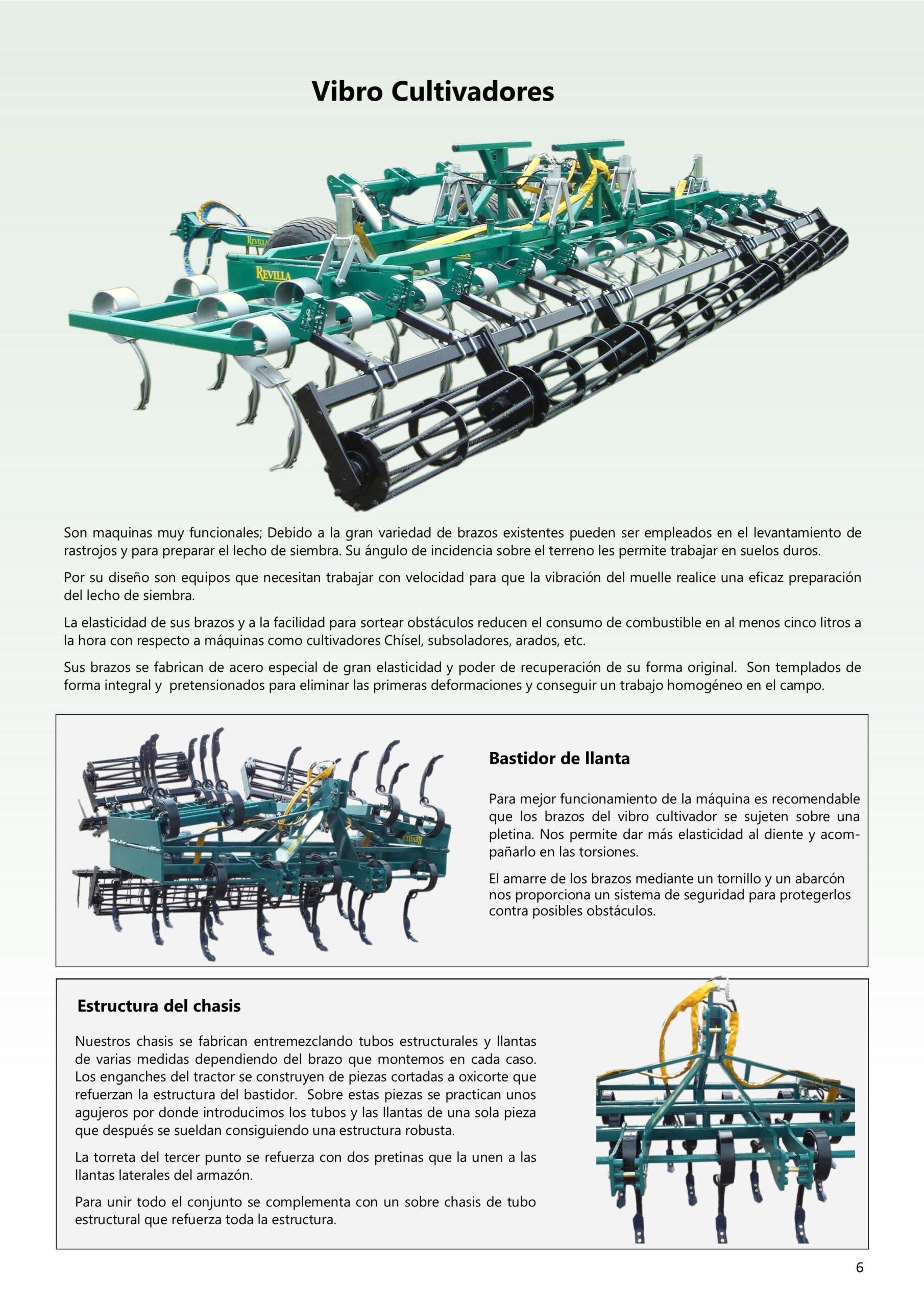 Vibro cultivador de ocasión de 25 brazos Bianchi de 100x14 (Cyclops) con refuerzo marca Revilla, modelo VC-3L-430/22