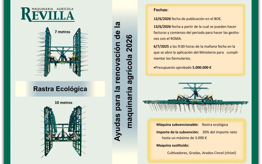 Plan RENOVE 2026 máquinaria agrícola