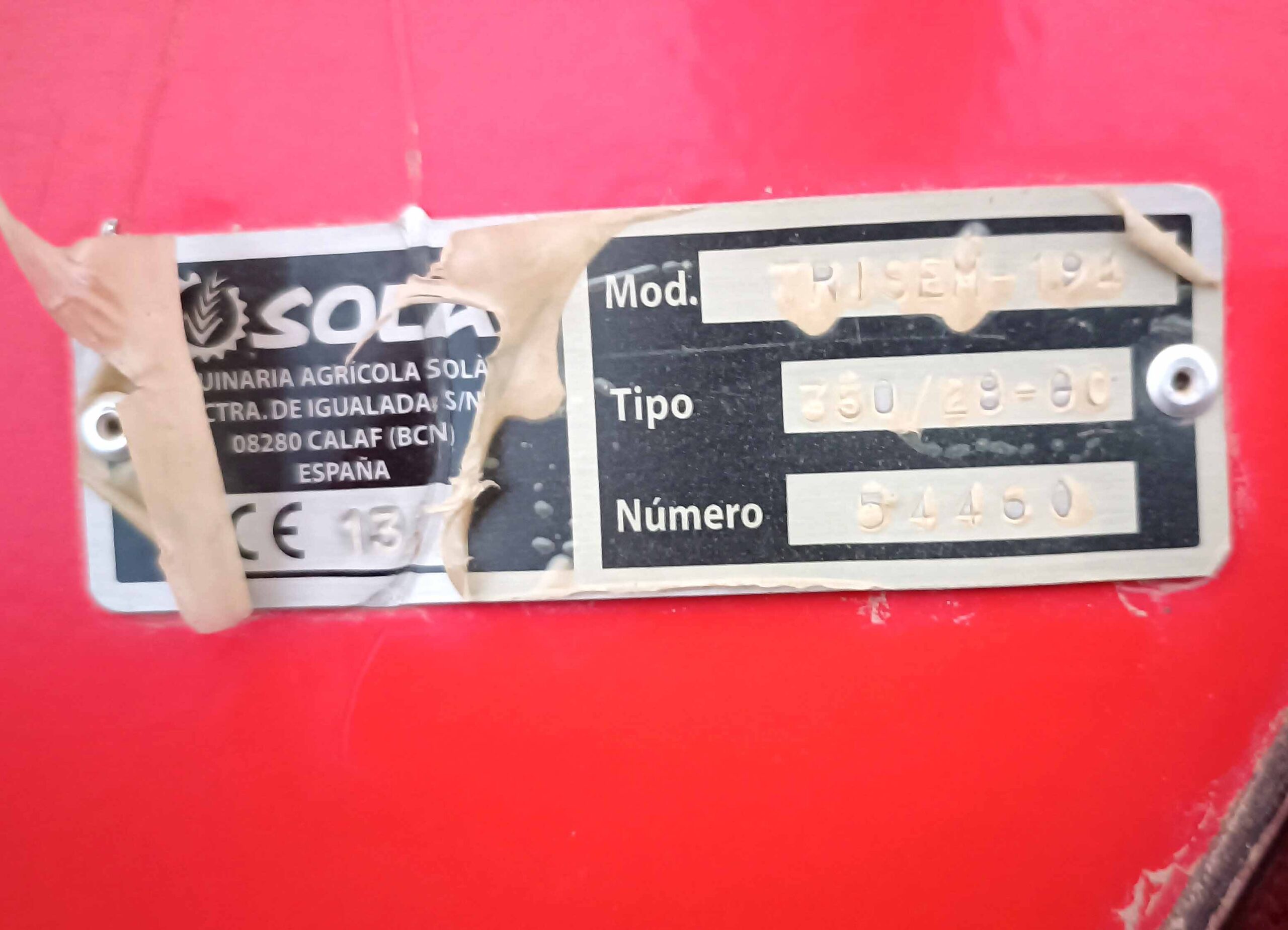 Sembradora usada suspendida de 3,5 m de trabajo marca Sola, modelo Trisem 194 3500/28 GC.