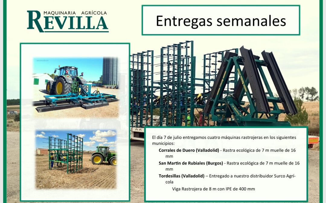 Vigas rastrojeras – Entregas día 2 de julio de 2026